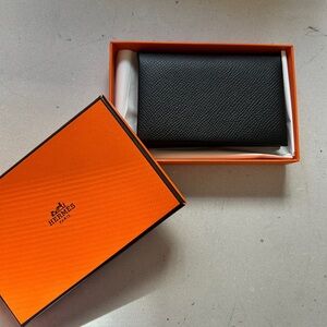 Hermes Black Leather Card Holder